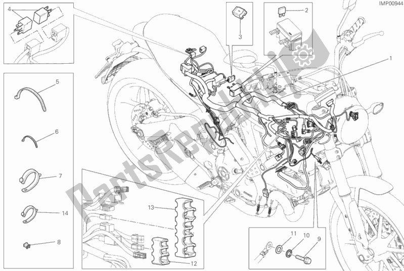 All parts for the Wiring Harness of the Ducati Scrambler Flat Track PRO 803 2016